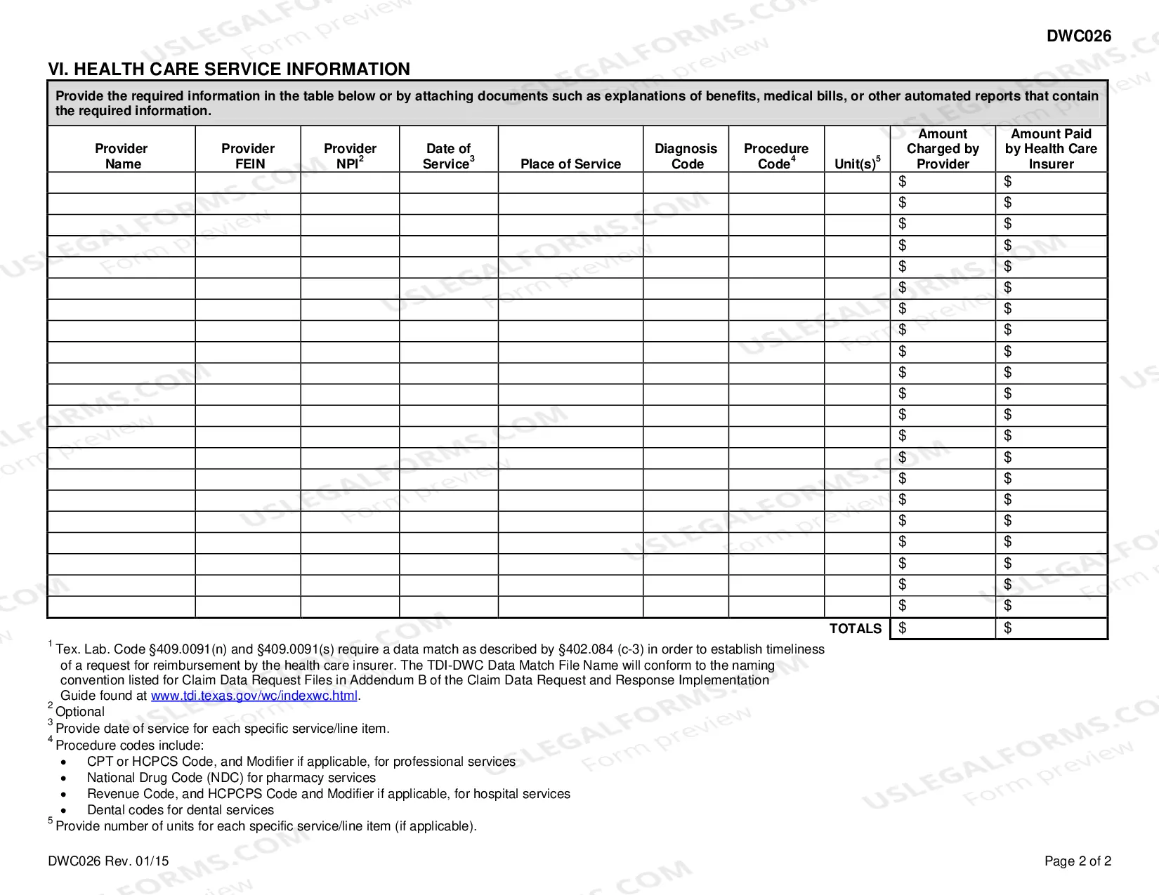 Preview Request For Reimbursement of Payment Made By Health Care Insurer
