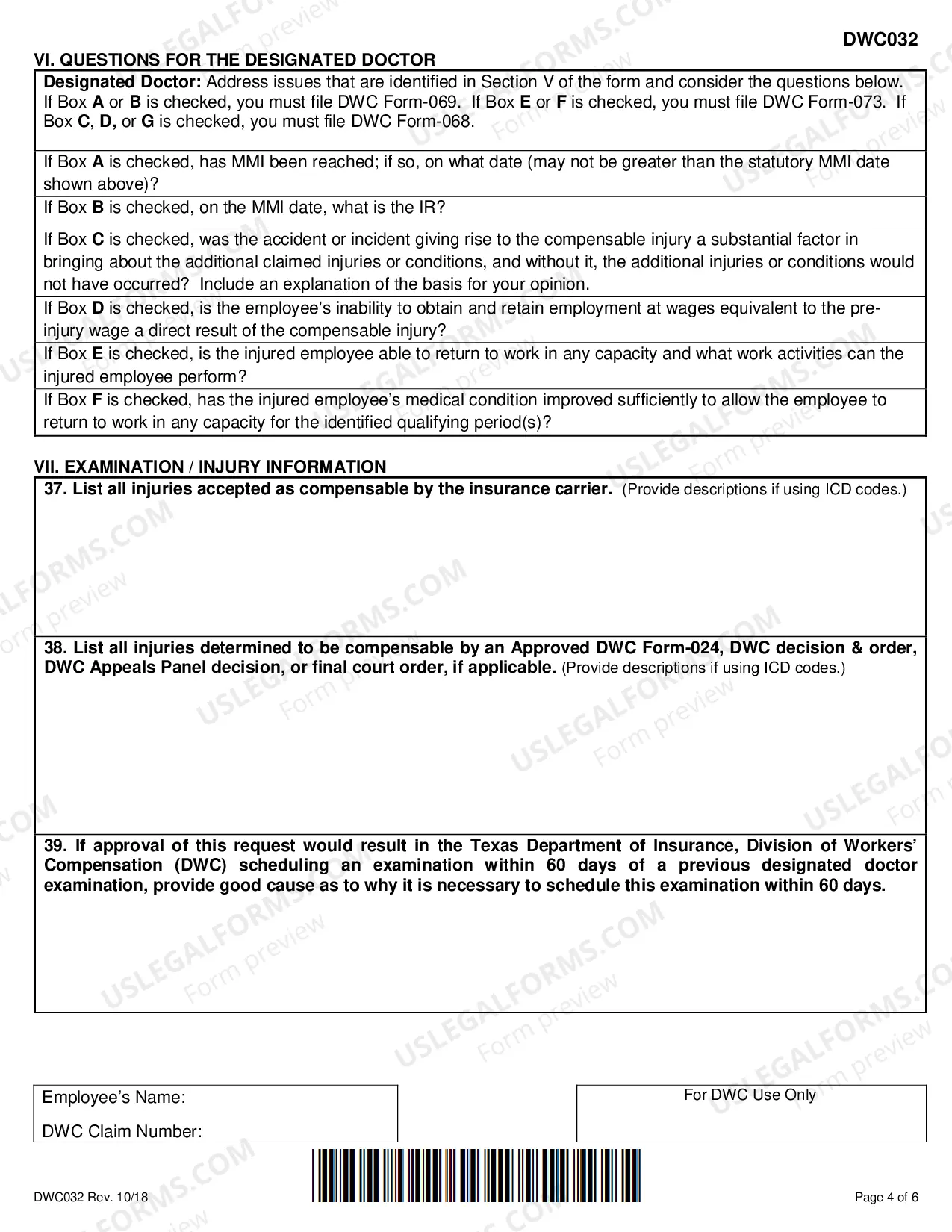 Preview Request for Designated Doctor Examination