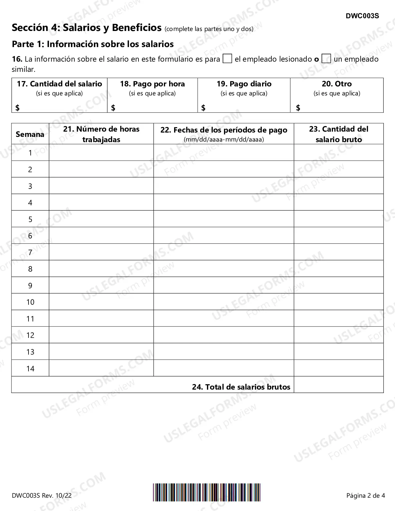 Preview Employers Wage Statement (Spanish)