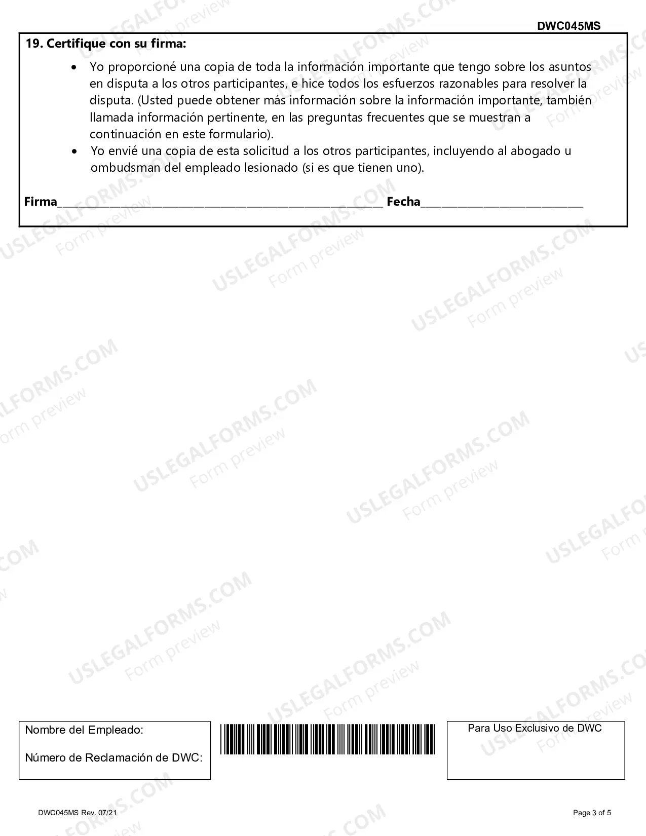 Preview Request To Schedule, Reschedule, Or Cancel A Benefit Review Conference To Appeal A Medical Fee Dispute Decision