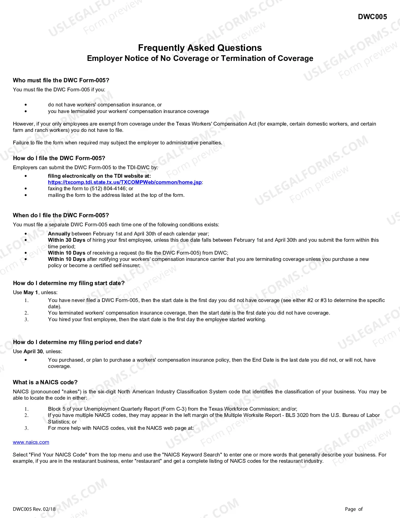 Preview Employer Notice of No Coverage Or Termination Of Coverage