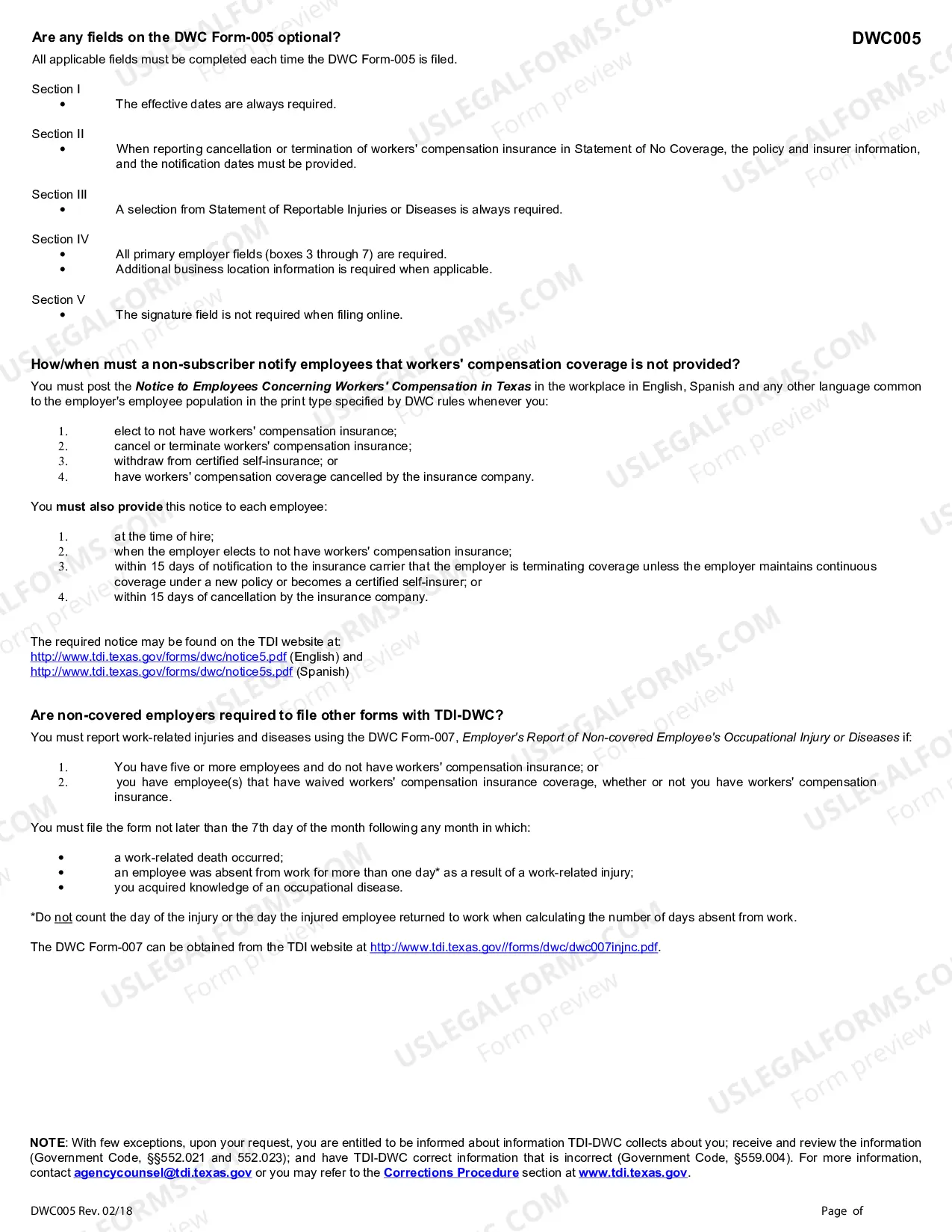 Preview Employer Notice of No Coverage Or Termination Of Coverage