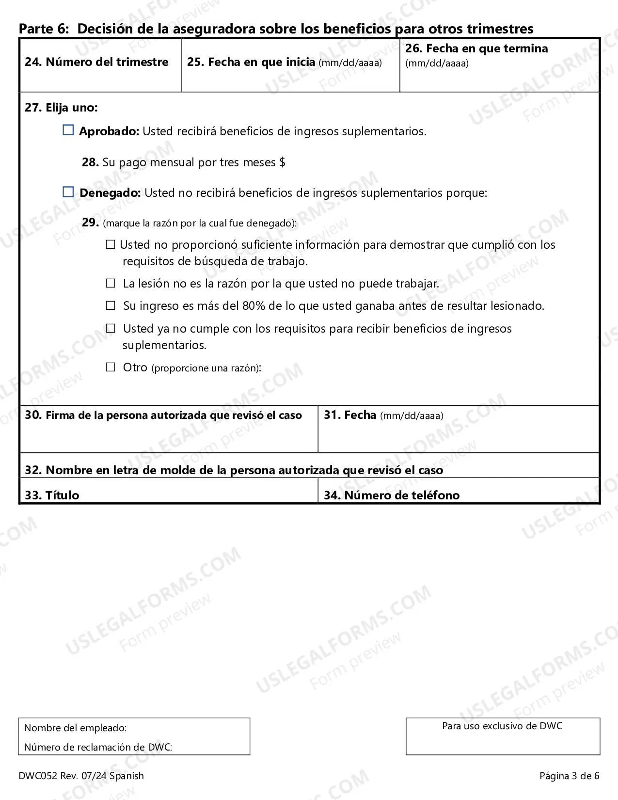 Preview Application For Supplemental Income Beneifts (Spanish)