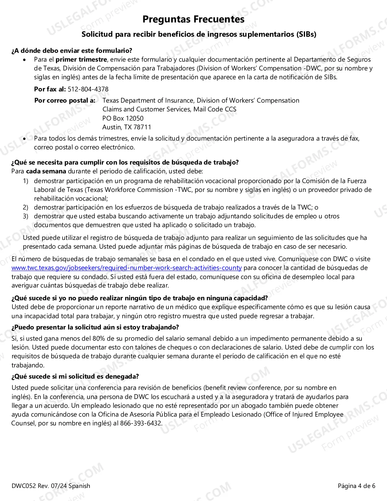 Preview Application For Supplemental Income Beneifts (Spanish)
