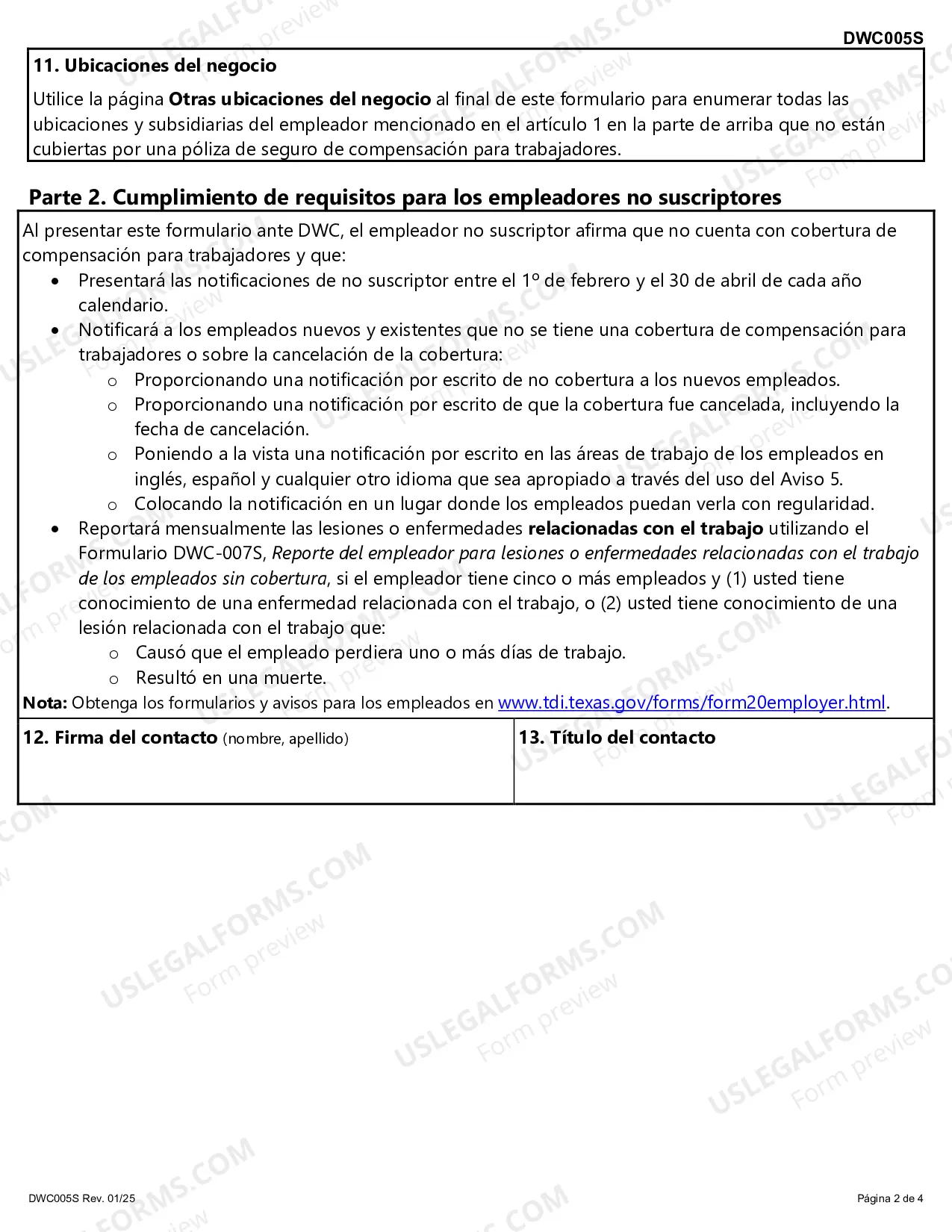 Preview Aviso del Empleador de No Cobertura o de Cancelacion de la Cobertura