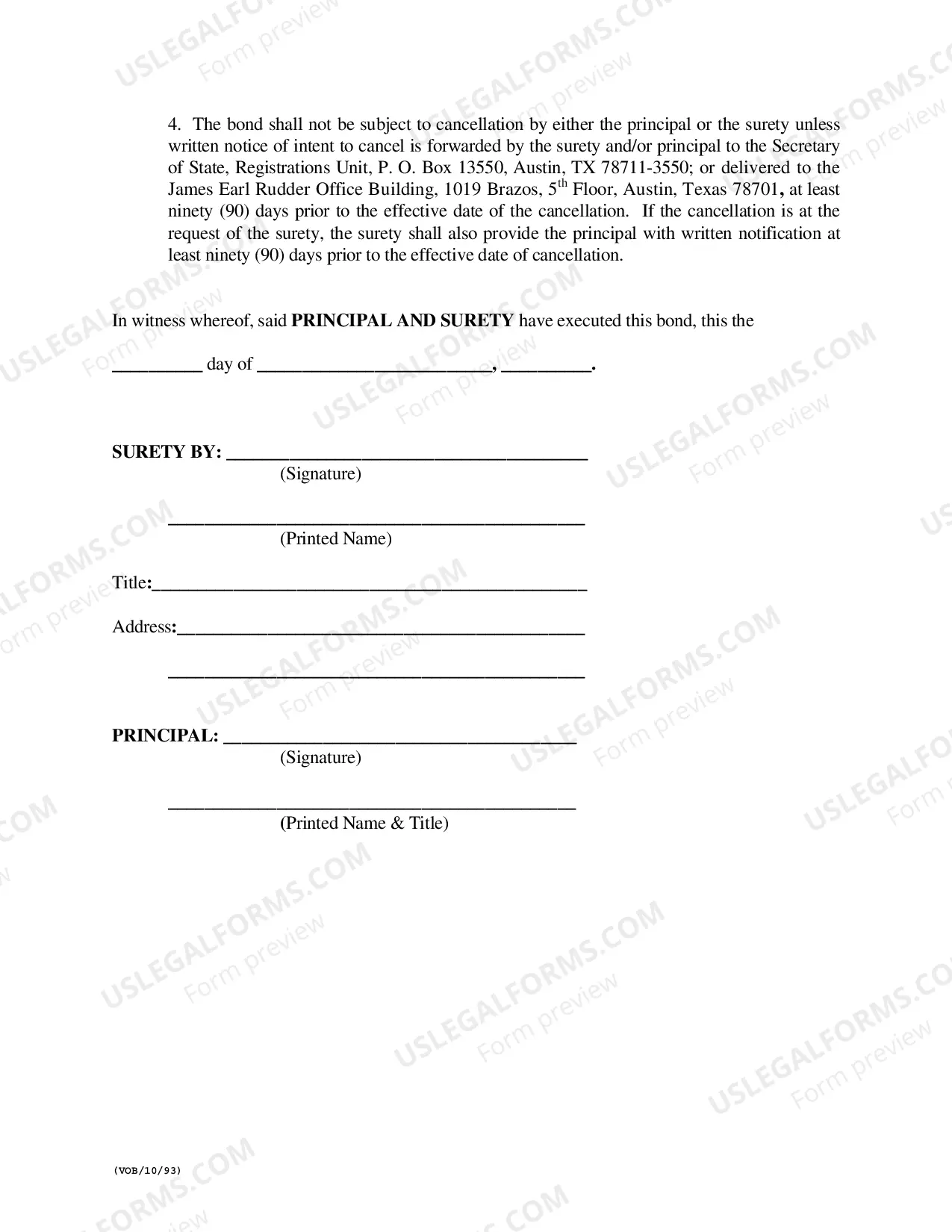Preview Veterans Organization Solicitation Bond