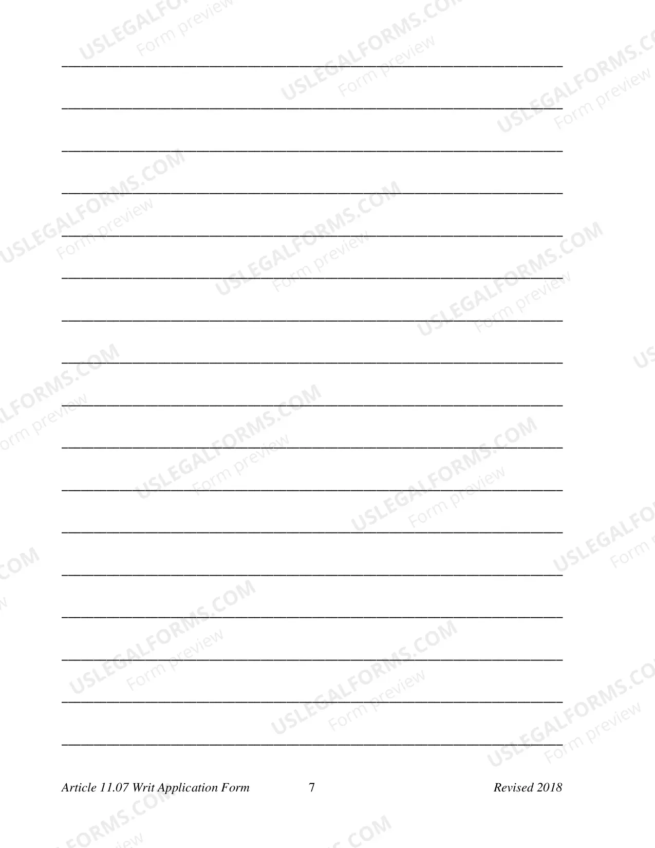 Preview Application for Writ of Habeas Corpus (Criminal)