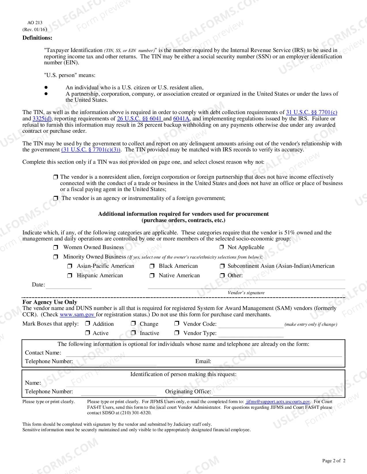 Preview AO213 Form