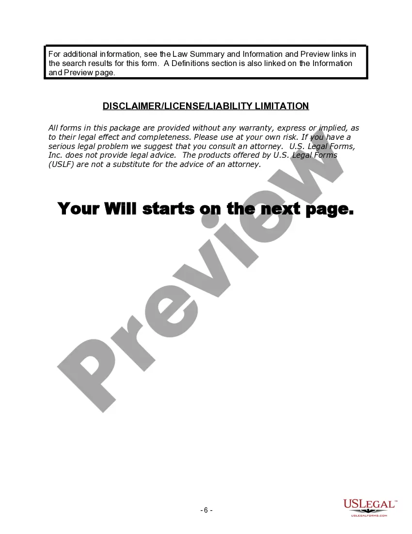 Preview Last Will and Testament for Divorced Person not Remarried with Adult Children