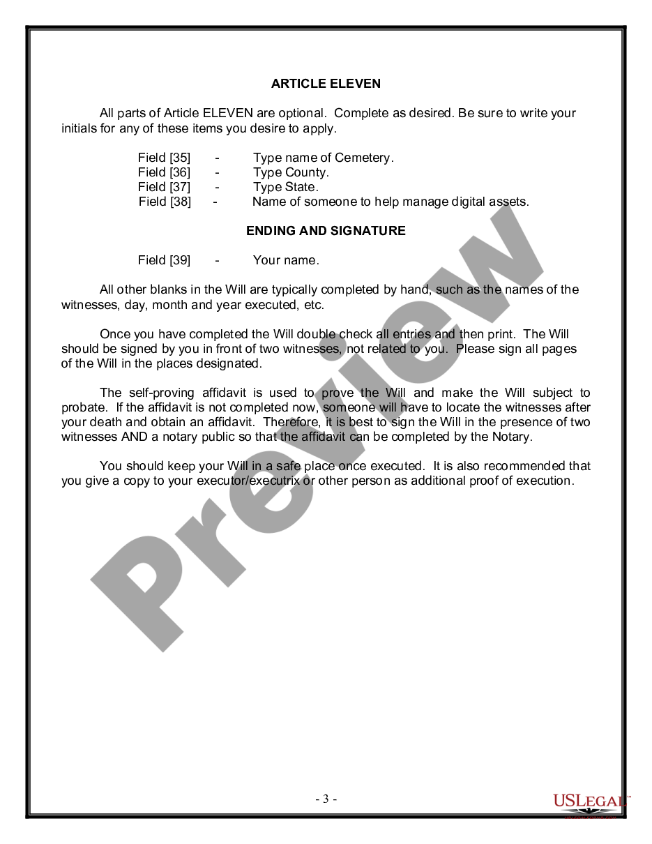 page 2 Mutual Wills Package with Last Wills and Testaments for Married Couple with Adult Children preview