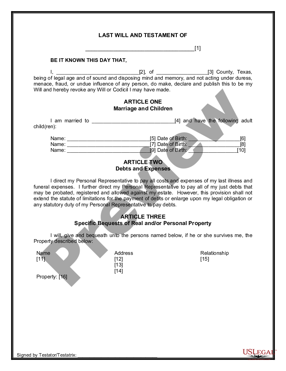 page 6 Mutual Wills Package with Last Wills and Testaments for Married Couple with Adult Children preview