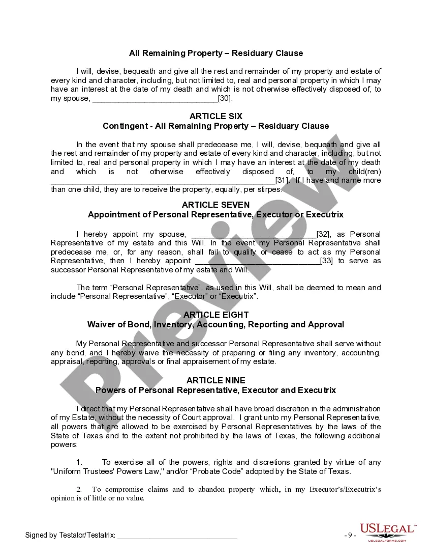 Preview Mutual Wills Package with Last Wills and Testaments for Married Couple with Adult Children