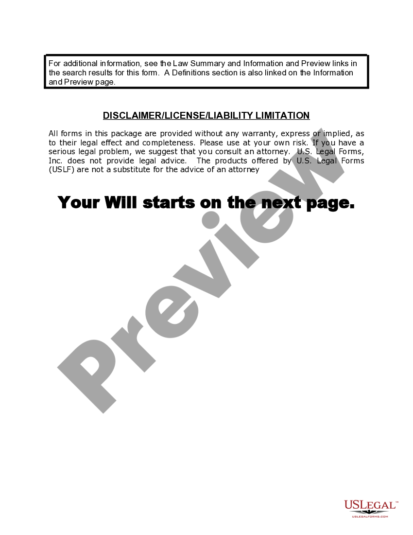 Texas Legal Last Will and Testament Form for Married Person with Adult