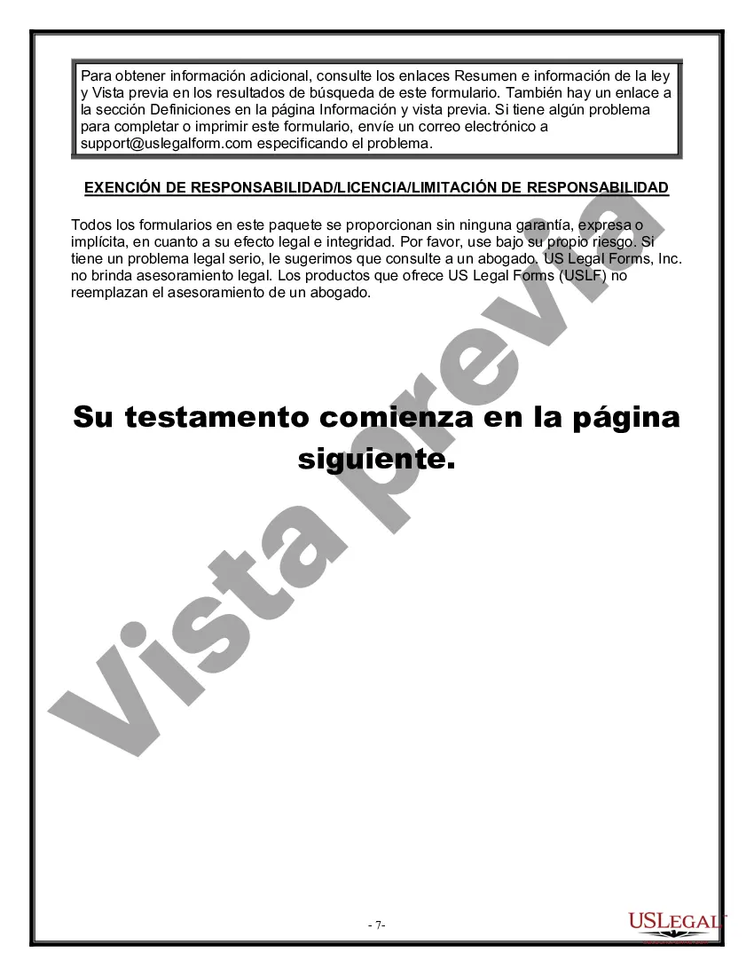 Preview Formulario de última voluntad legal para una viuda o viudo sin hijos