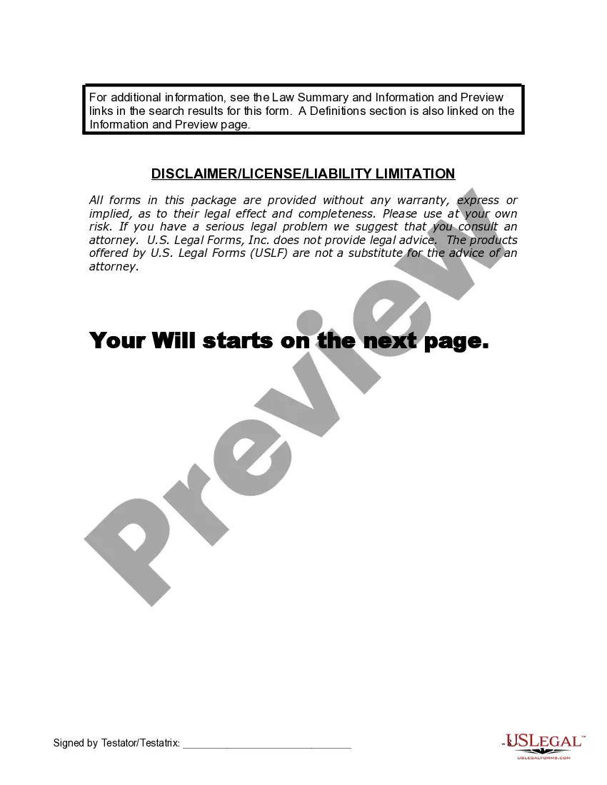 Preview Last Will and Testament for Divorced and Remarried Person with Mine, Yours and Ours Children