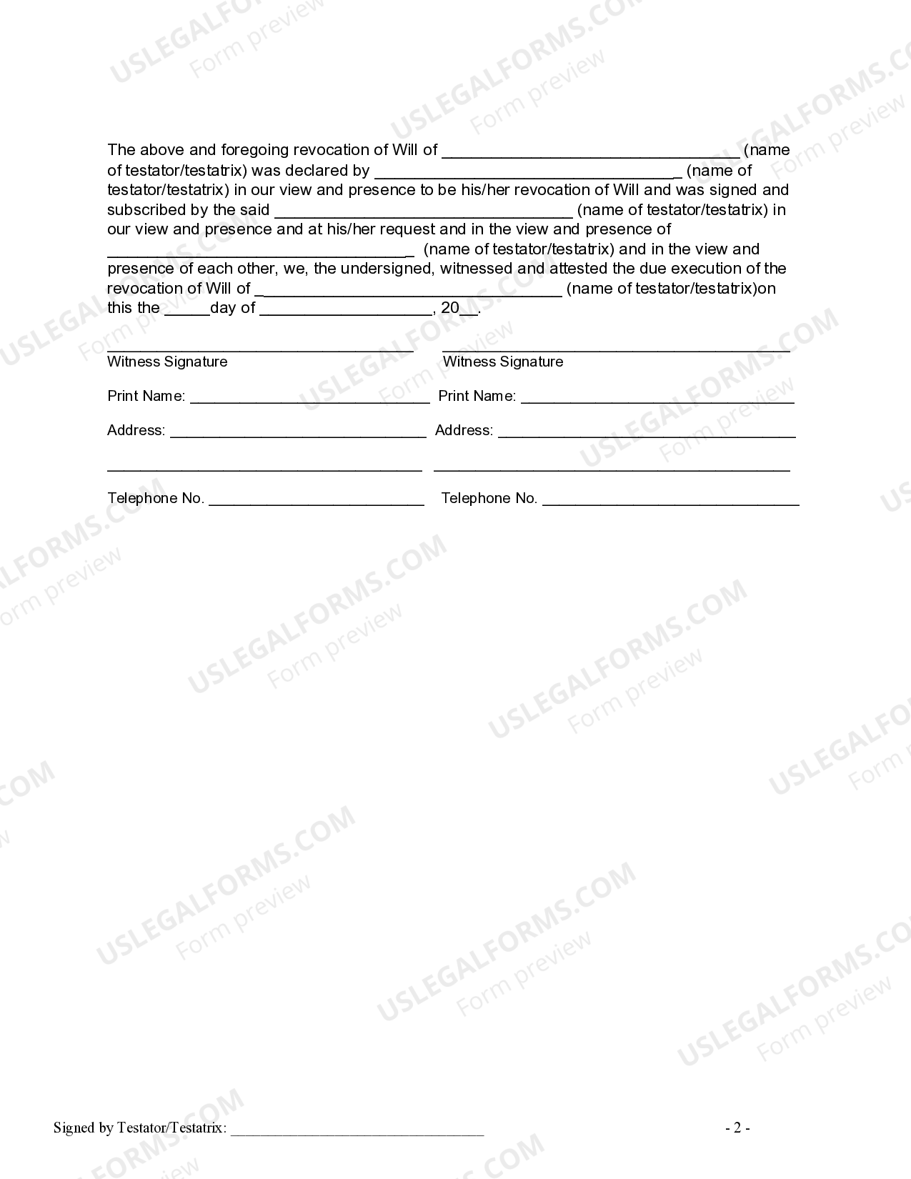 Texas Written Revocation of Will - Hand Written Will Example | US Legal  Forms