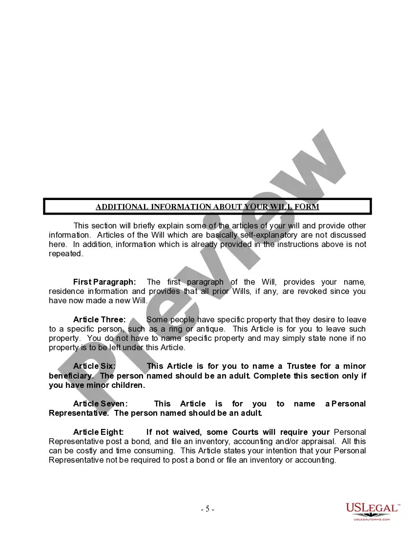 Preview Last Will and Testament for other Persons