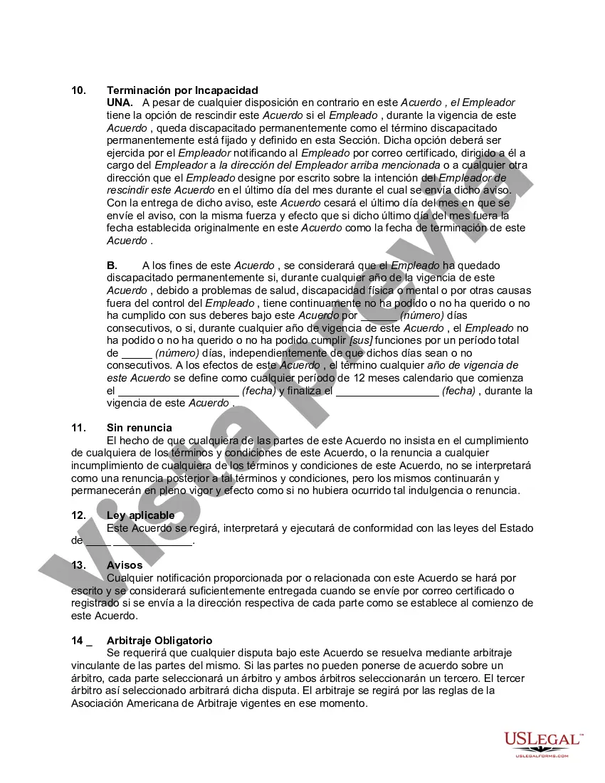 Preview Acuerdo de empleo a voluntad