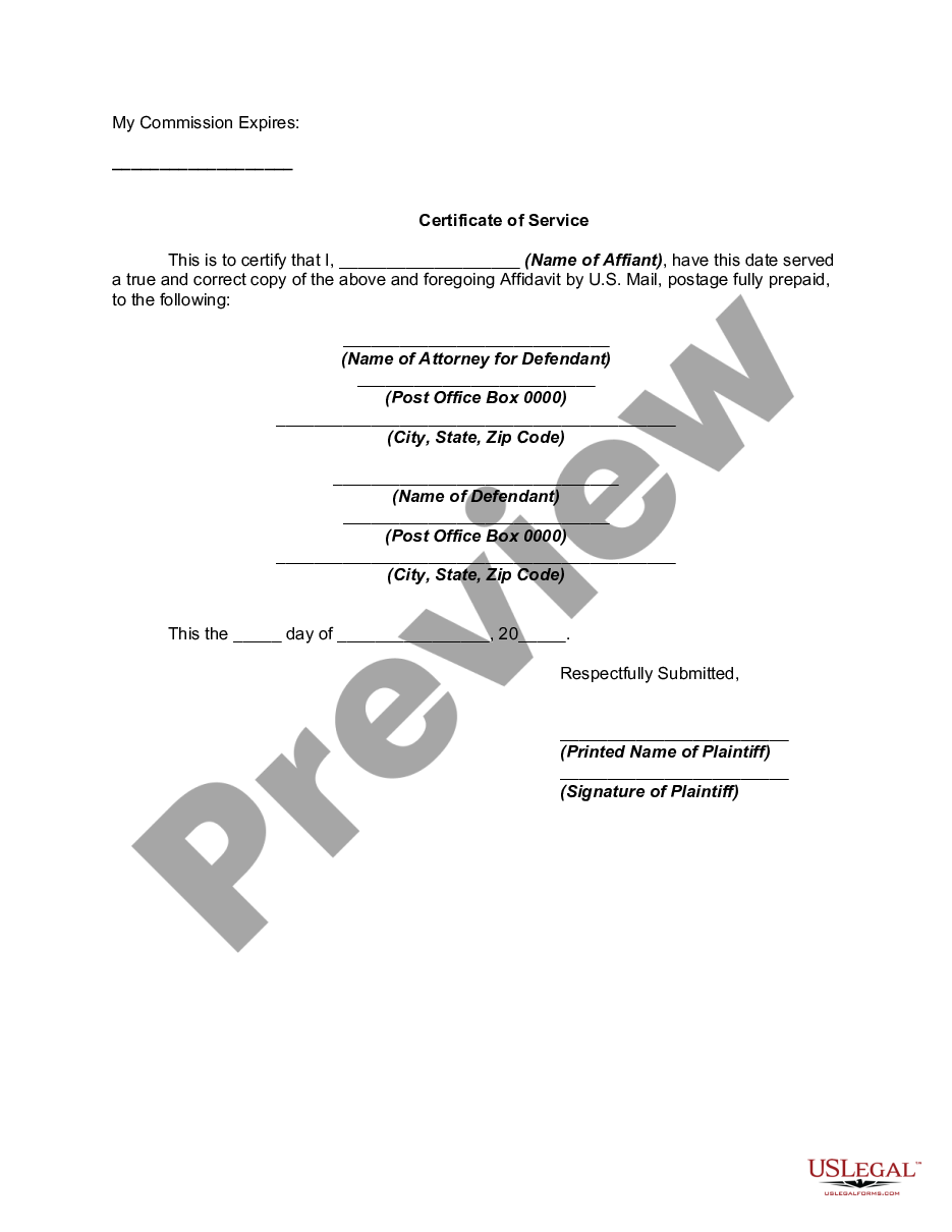 form Affidavit by Obligor Spouse on Application to Modify Order for Alimony preview