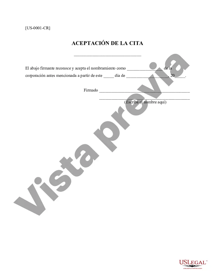 Preview Aceptación de Nombramiento - Resoluciones Corporativas