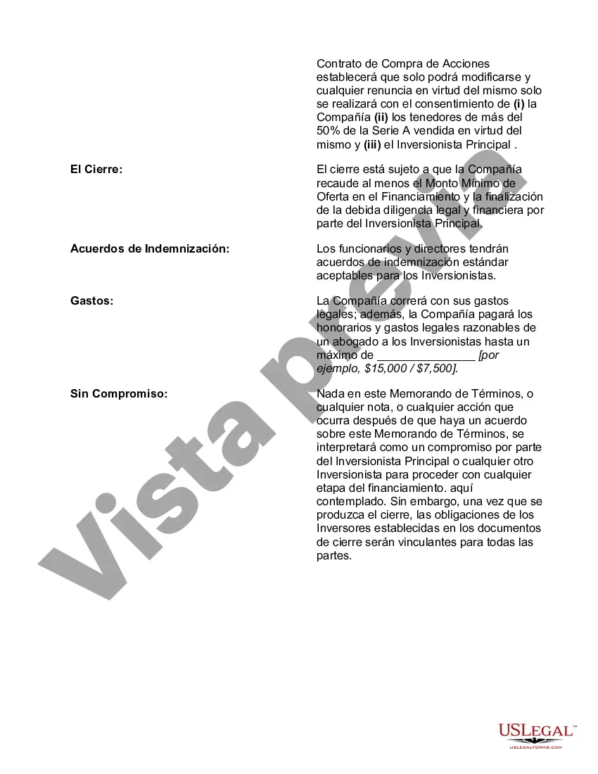 Preview Hoja de términos de inversión ángel