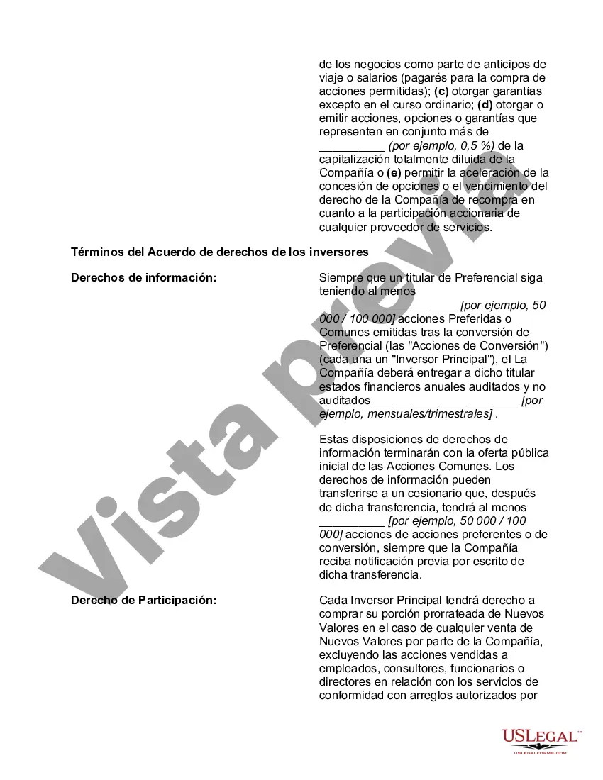 Preview Hoja de términos de inversión ángel