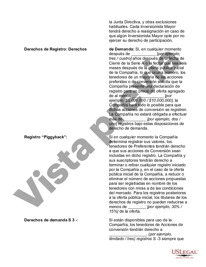 Preview Hoja de términos de inversión ángel