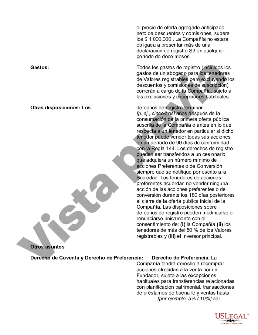 Preview Hoja de términos de inversión ángel