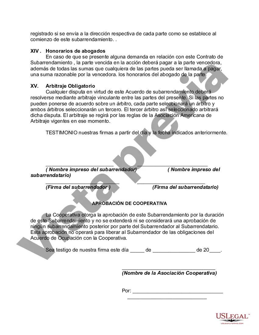 Preview Acuerdo de subarrendamiento de apartamento cooperativo