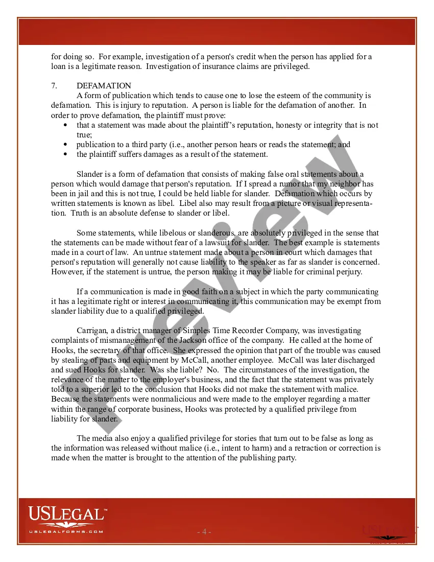 Get USLegal Law Pamphlet on Torts Preview USLegal Law Pamphlet on Torts