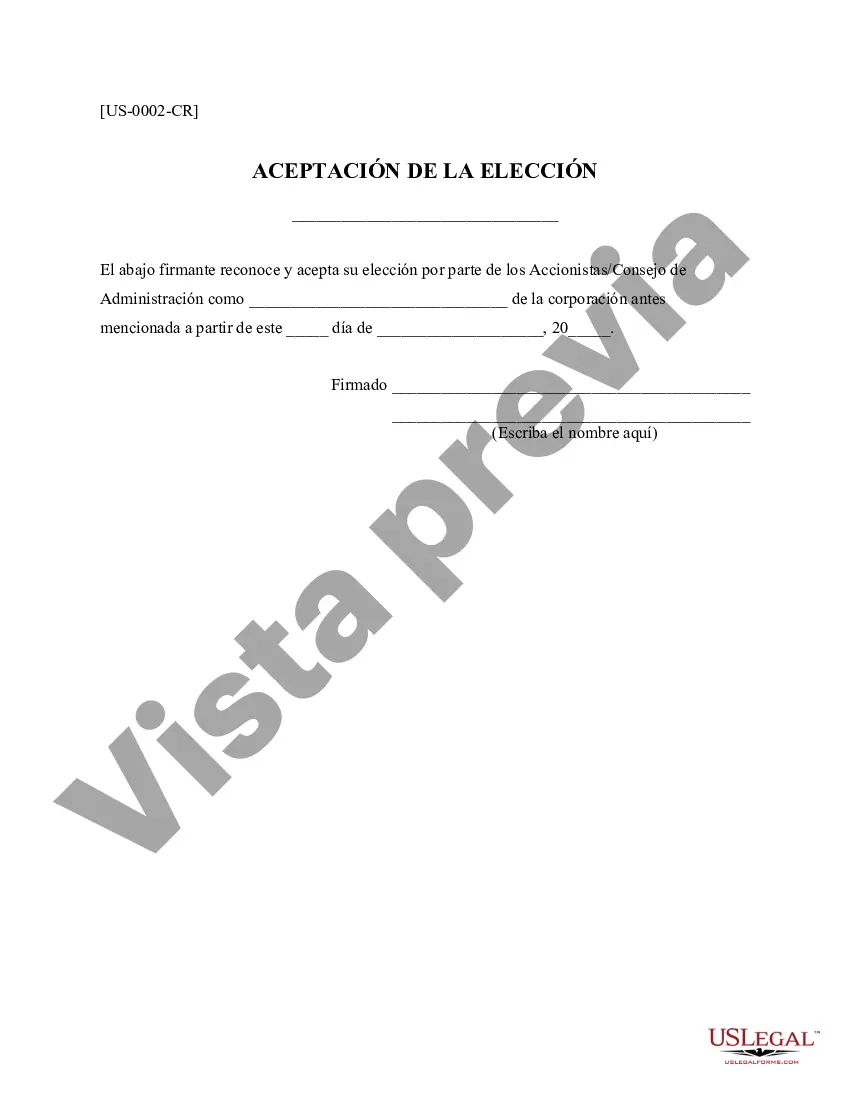 Preview Aceptación de Elección - Resoluciones Corporativas