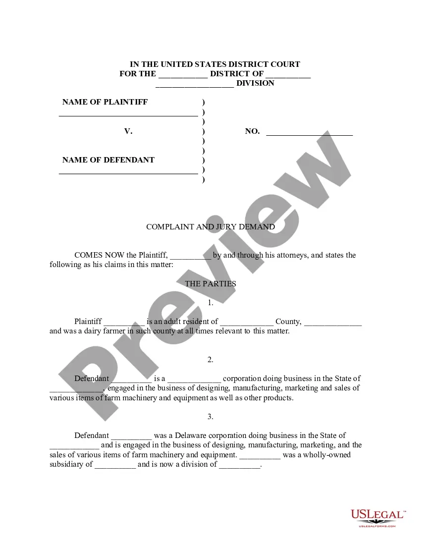 South Dakota Complaint For Misrepresentation of Dairy Herd Feeding ...