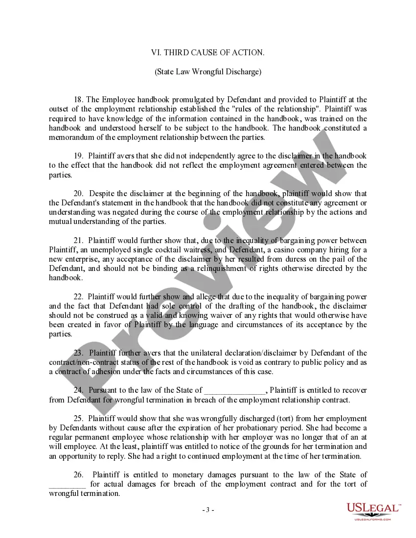 Get Complaint For Employment Discrimination Against Casino Preview Complaint For Employment Discrimination Against Casino