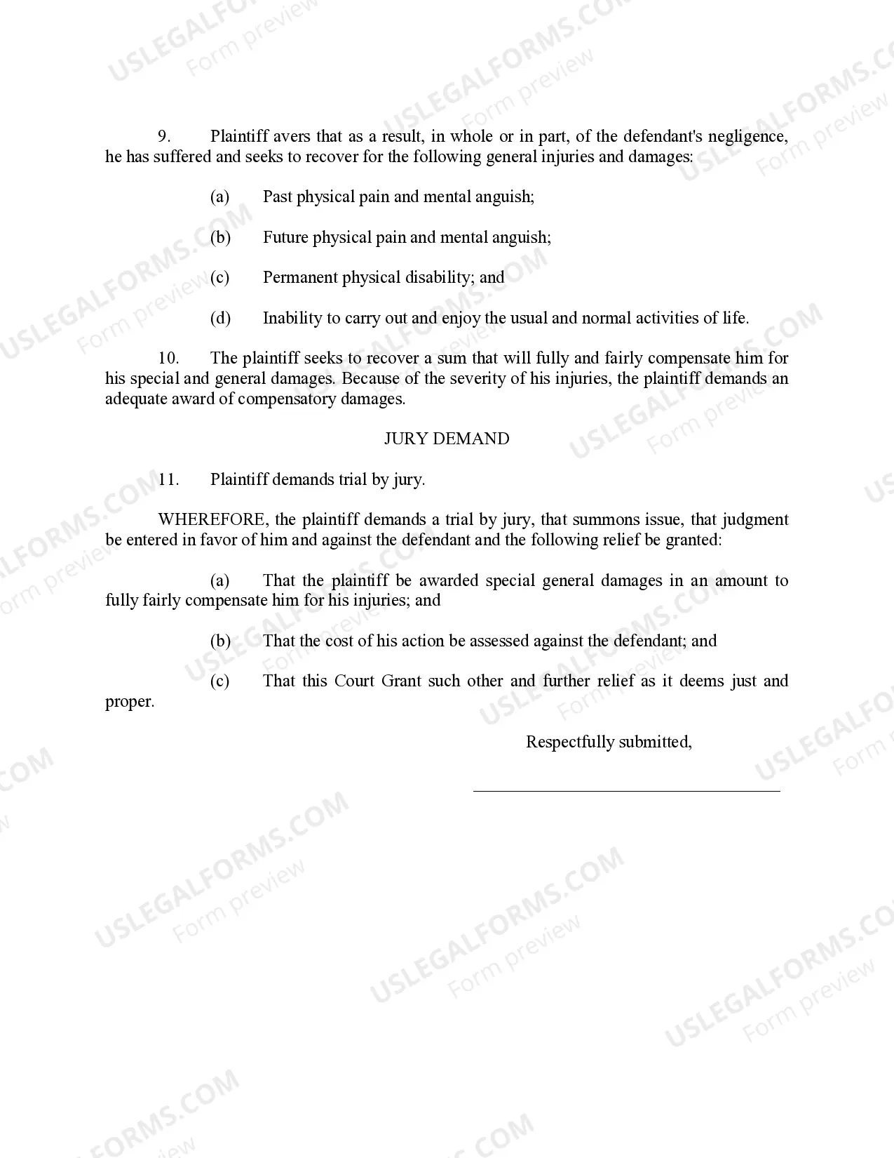 Preview Complaint For Injuries Under FELA - Jury Trial Demand