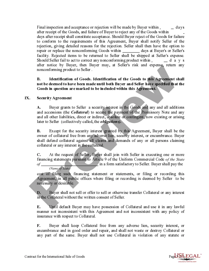Get Contract for the International Sale of Goods with Purchase Money Security Interest Preview Contract for the International Sale of Goods with Purchase Money Security Interest