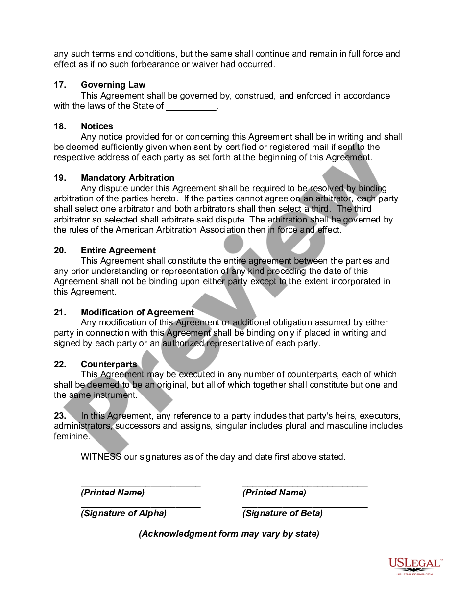 Equity Share Agreement - Equity Share Agreement | US Legal Forms