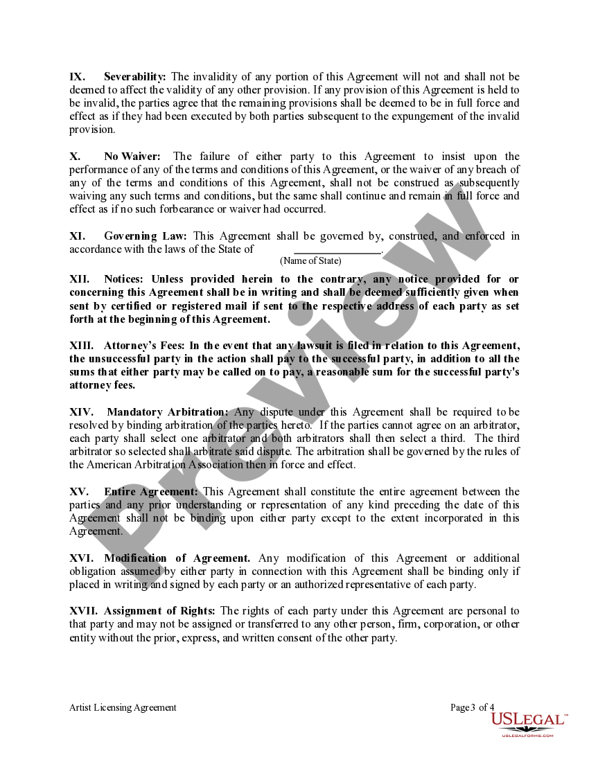 Art Licensing Agreement Template Art Licensing Agreement Template
