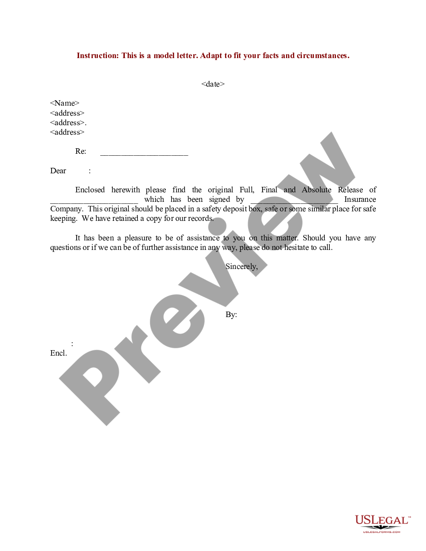 Arizona Sample Letter to Client to Notify of Full - Sample Letters | US ...