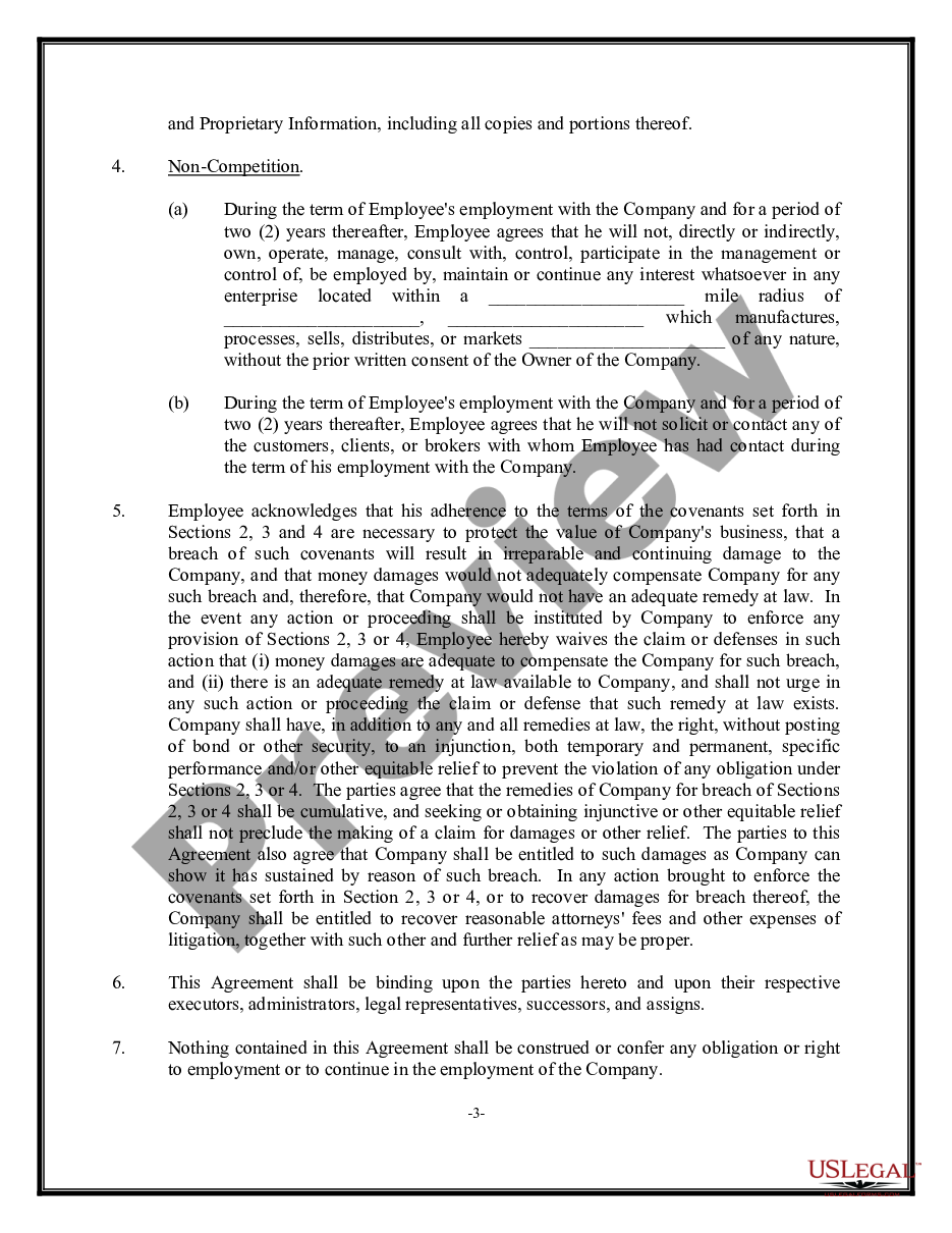 page 2 Employee Confidentiality and Unfair Competition - Noncompetition - Agreement preview