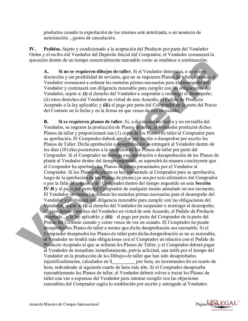 Preview Acuerdo Maestro de Compra Internacional