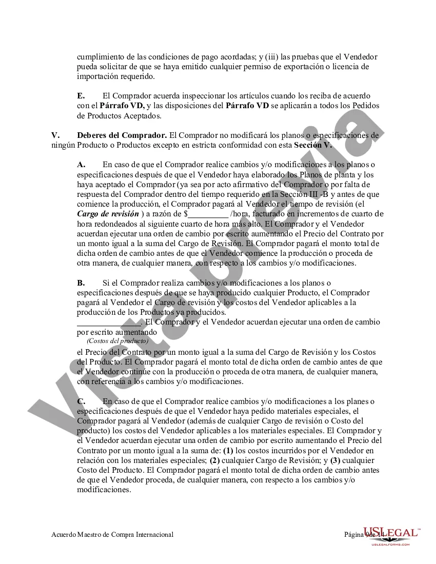 Preview Acuerdo Maestro de Compra Internacional