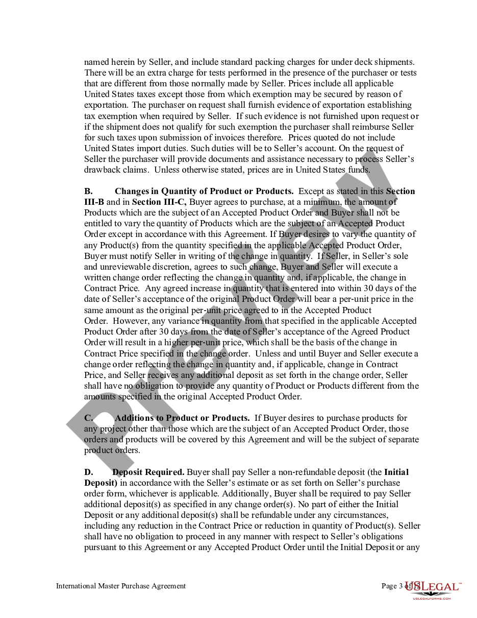 page 2 International Master Purchase Agreement preview
