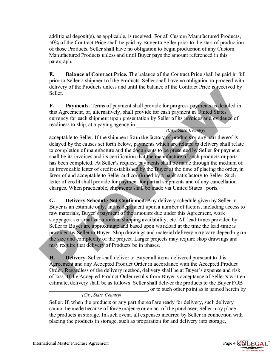 page 3 International Master Purchase Agreement preview