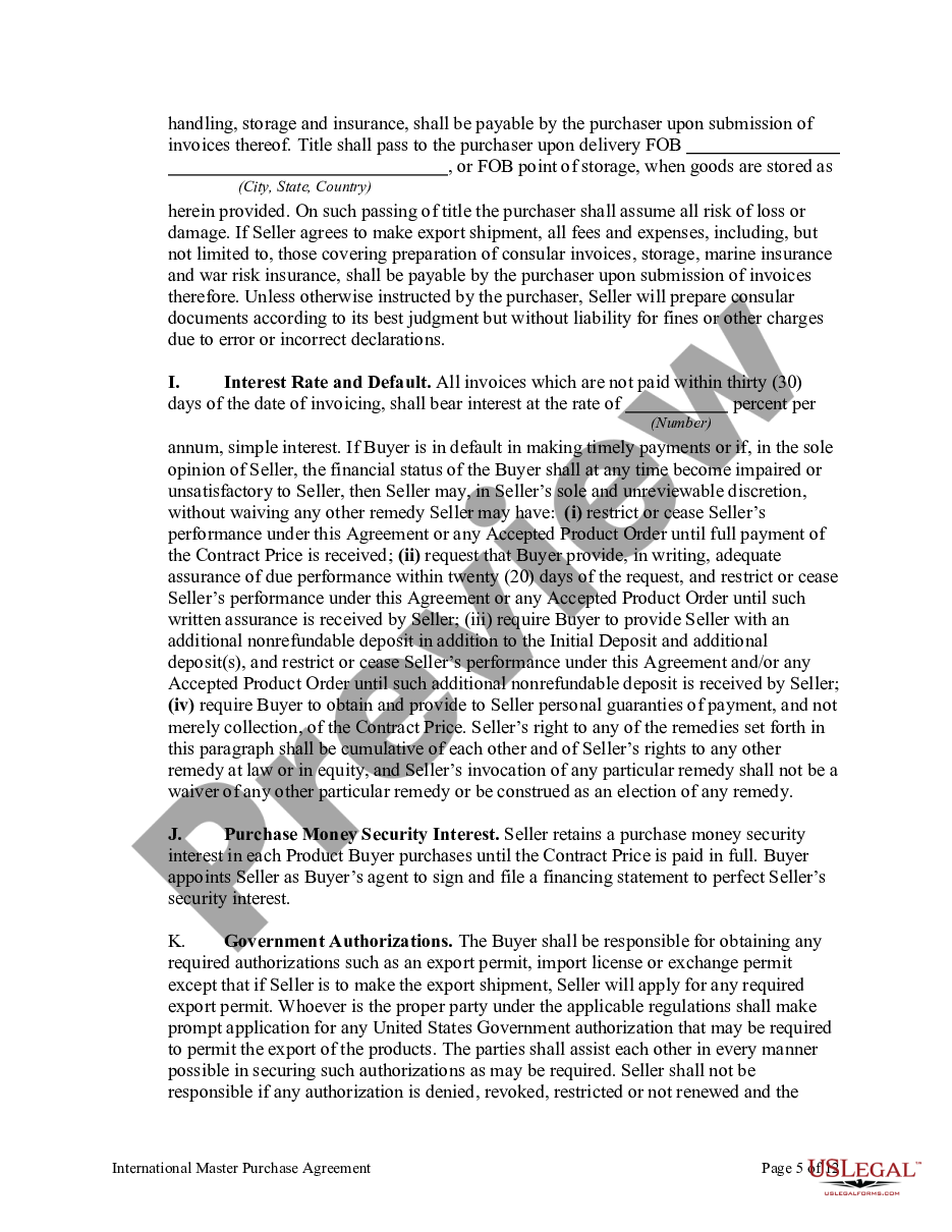page 4 International Master Purchase Agreement preview