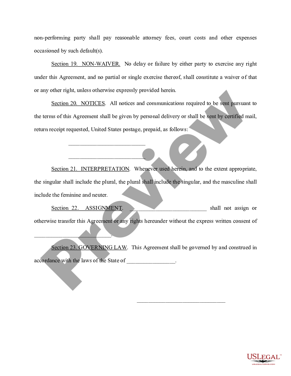 form Preventative Maintenance Agreement - Air Conditioning Equipment preview