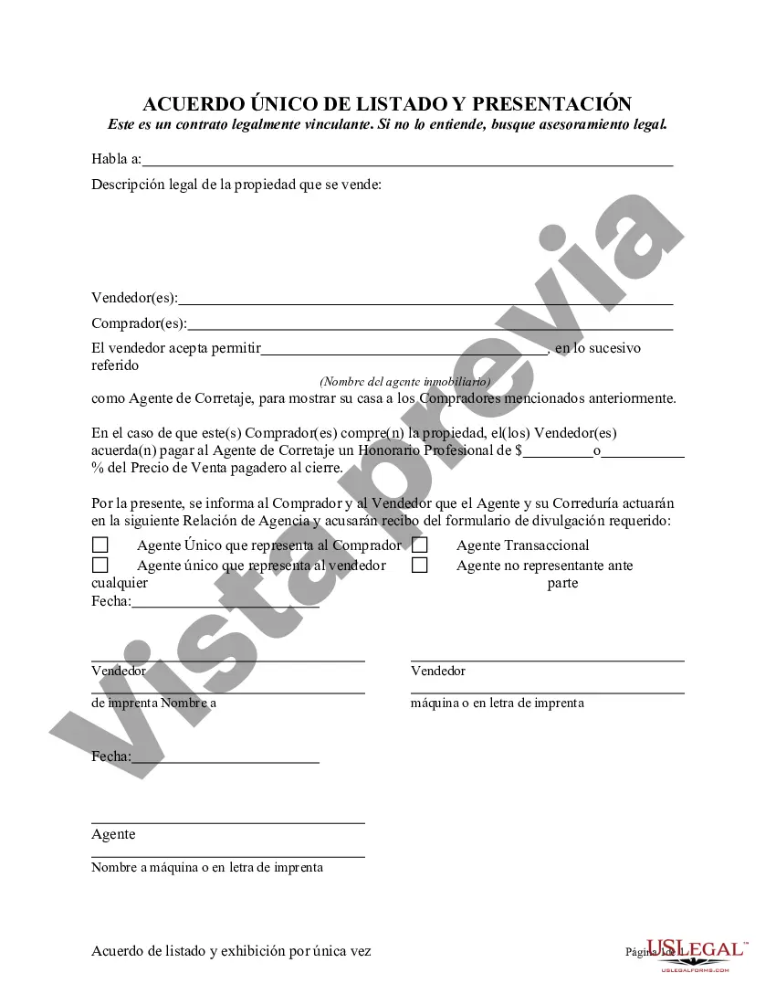 Preview Acuerdo único de listado y exhibición