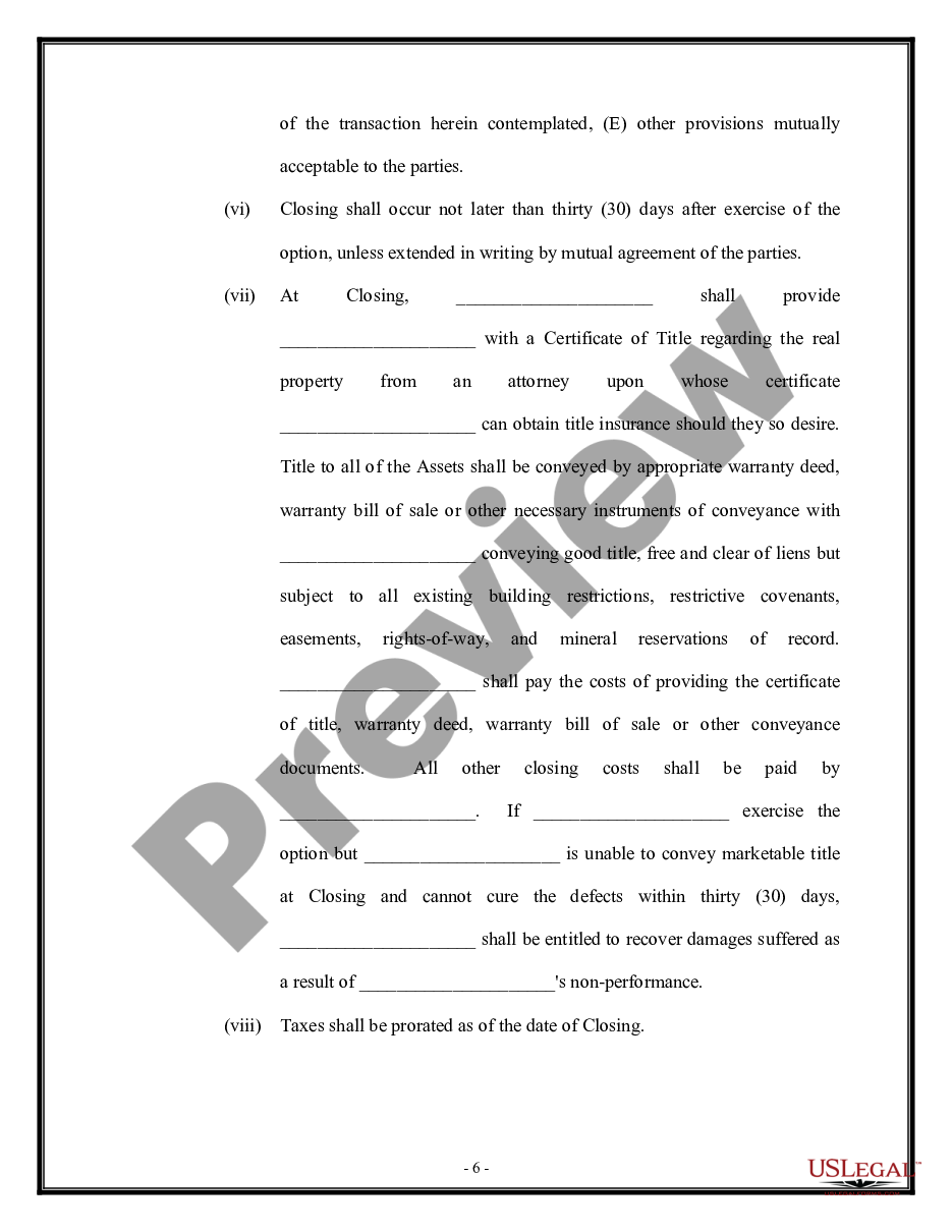 page 5 Management Agreement and Option to Purchase and Own preview