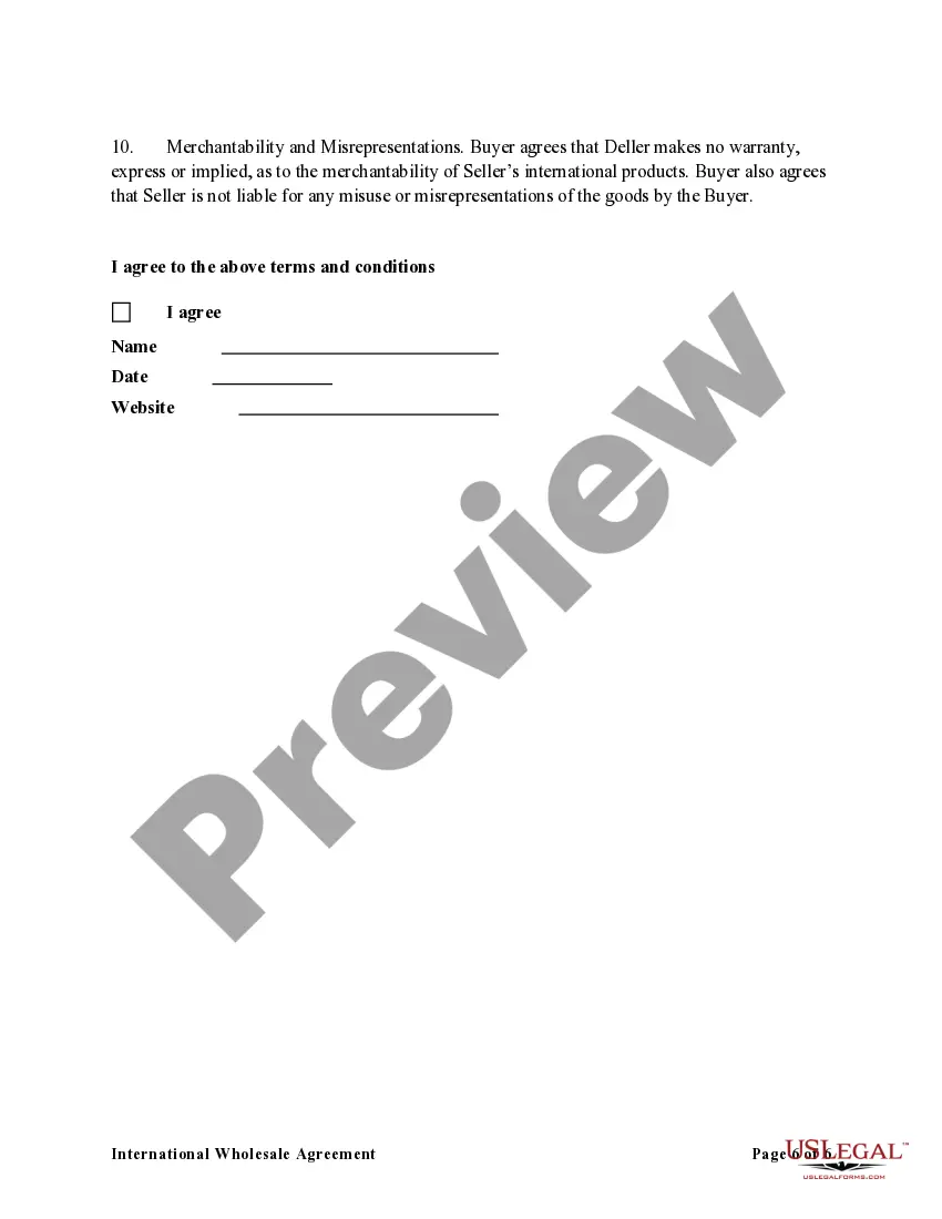 Get International Wholesale Agreement (Online Seller) Preview International Wholesale Agreement (Online Seller)