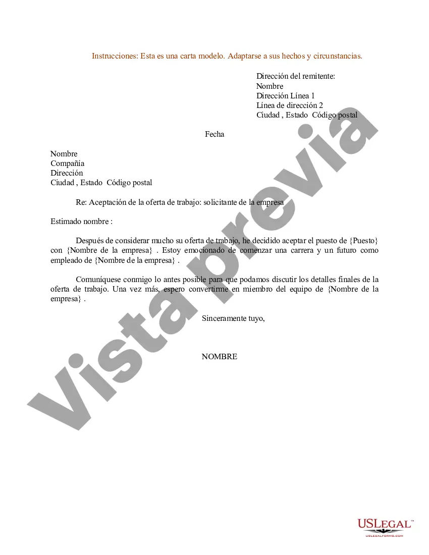 Preview Carta de aceptación de trabajo para periodista