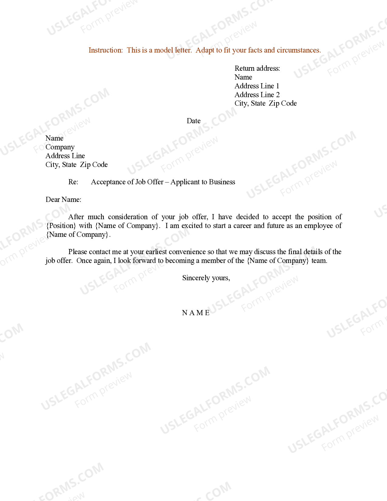 Utah Job Acceptance Letter For Childcare Workers Daycare Acceptance Letter US Legal Forms